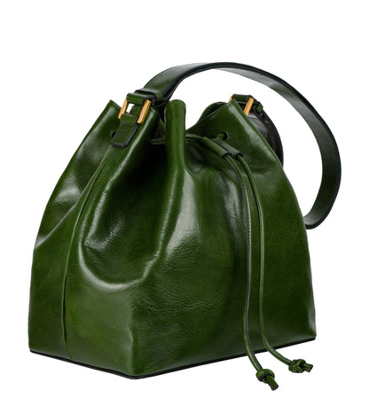Leather Bucket Handbag for Women - Sybil