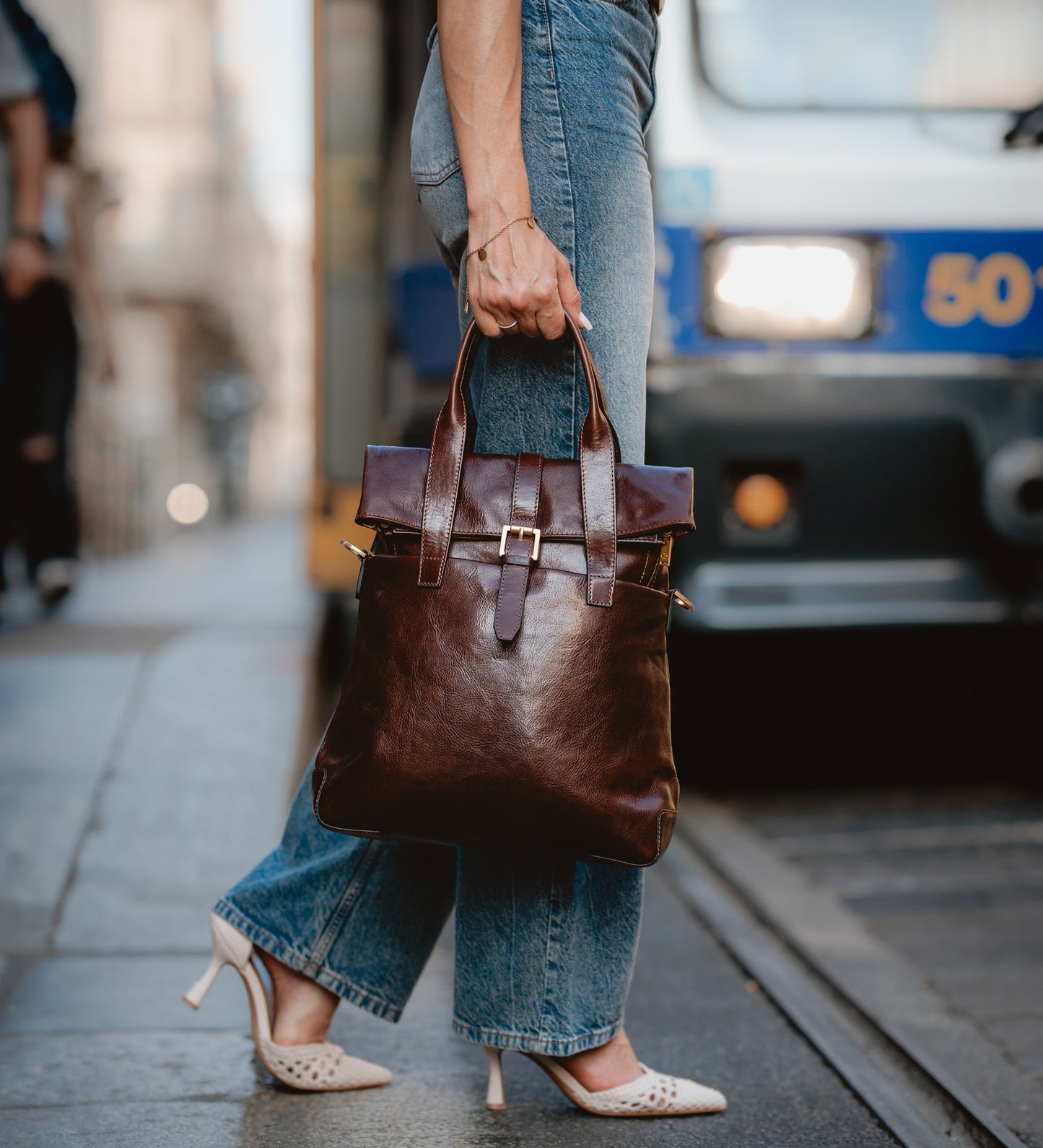 Womens Convertible Leather Shoulder Bag - The Awakening